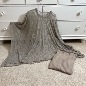 Lace net poncho